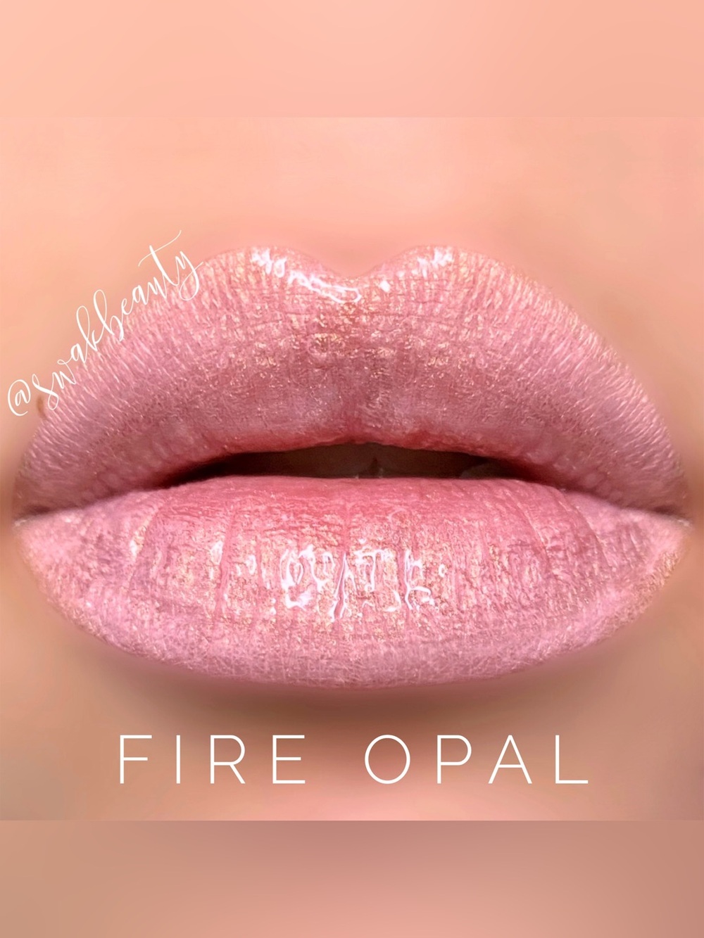 Lipsense Fire Opal NEW Pearlescent Golden Shimmer Milky Pink Liquid Lipstick